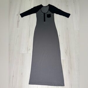 Tart Gray and Black Long Sleeve Dress